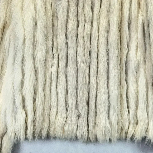 Saga Fox Blue Fox Real Fur Finland Ivory Cream Soft Luxury Glamorous Jacket Sz L - Picture 4 of 11